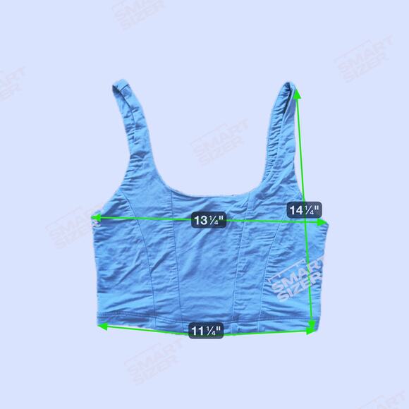 Free People Be Cool Brami Satin Corset Crop Tank Top Light Blue XS Coquette Y2K - Picture 5 of 5